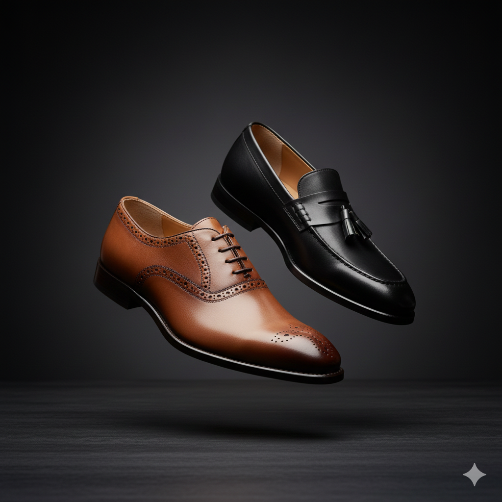 Gemini_Generated_Image_2dgr3f2dgr3f2dgr حذاء جلد رجالي كلاسيك - الصورة 1